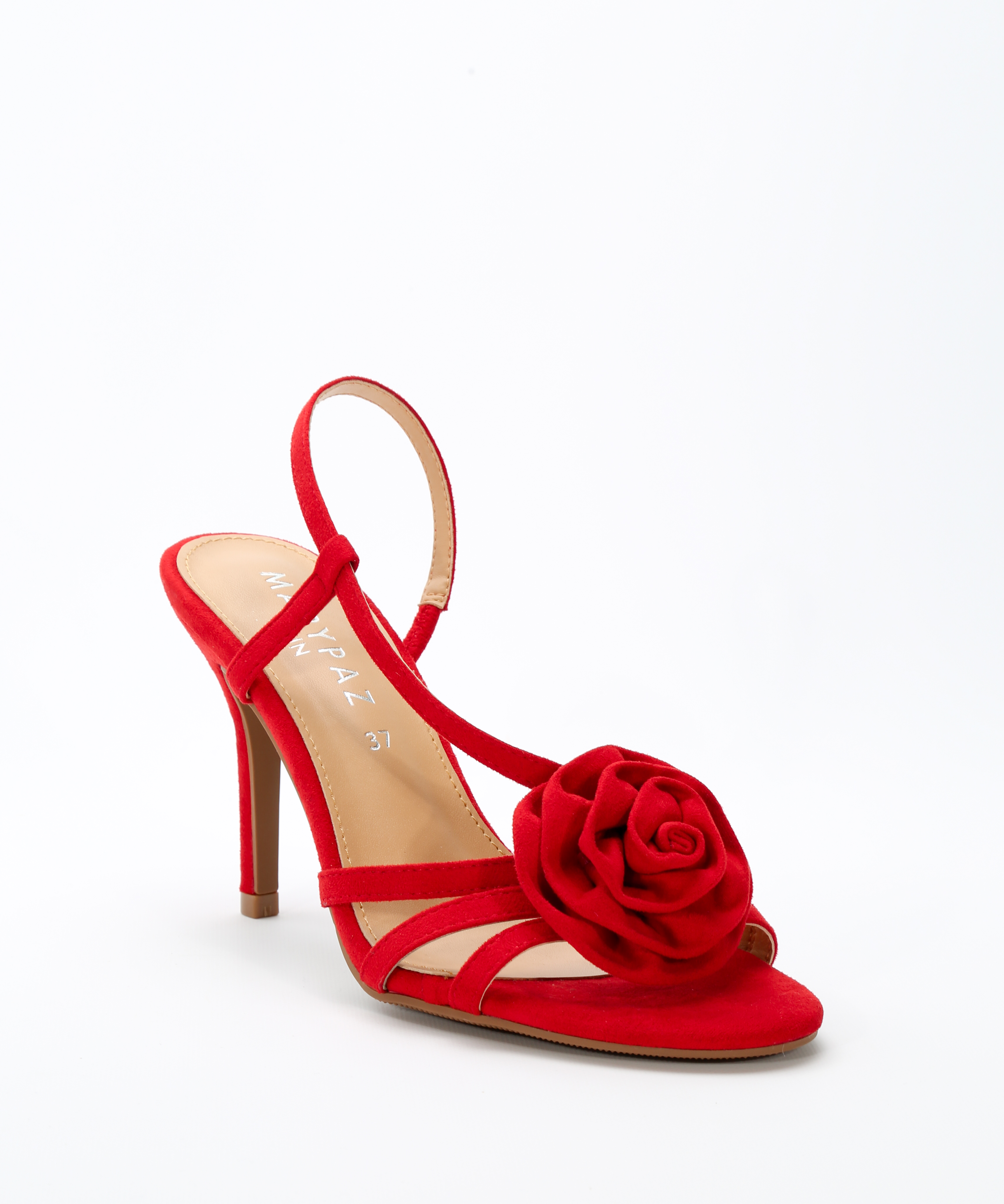 Sandalias tacón adorno flor